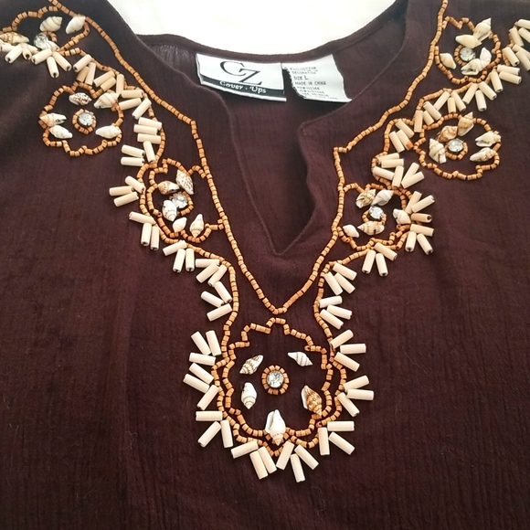 Beaded Beach Cover-Up, sz L - Picture 5 of 5